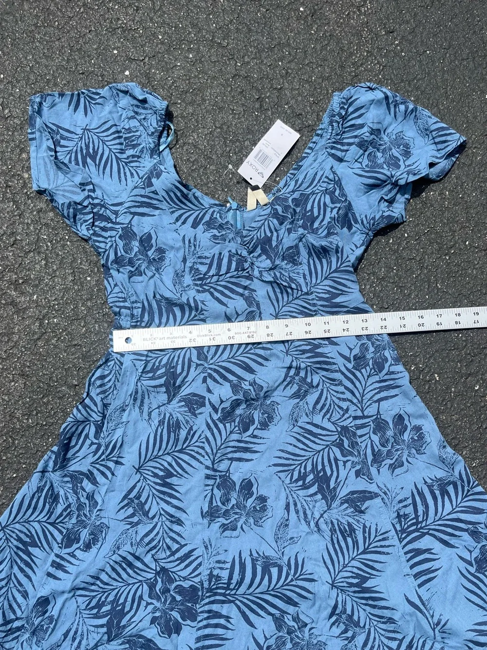 NWT Women’s Roxy Blue Floral Leaf Dress - Size Small - Picture 10 of 10